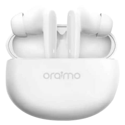Oraimo OEB-E02D TWS Riff Bluetooth 5.0 Earbuds Built-In Mic And Stereo Bass Sound White
